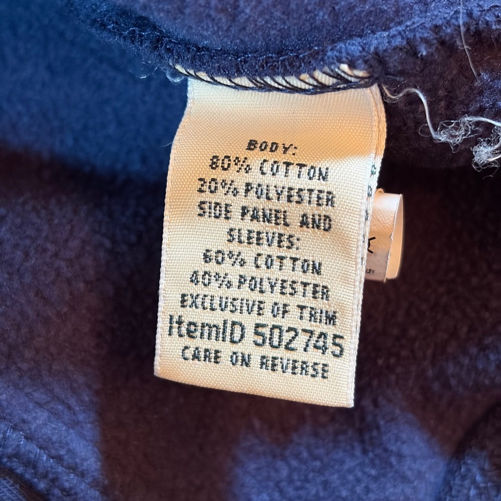 LL Bean Womens Quilted Quarter Zip Pullover Sweatshirt Navy Blue Large 502745 - Picture 10 of 12